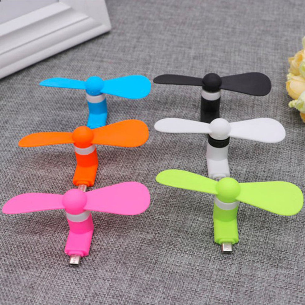 mini USB fan For Having cool air instantly, anywhere and anytime purposes (Micro Port / Mix Color/Pack Of 1)