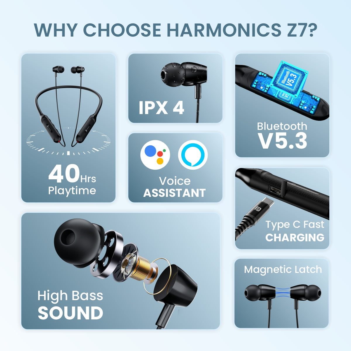 Portrinics Bluetooth Neckband Harmonics Z7