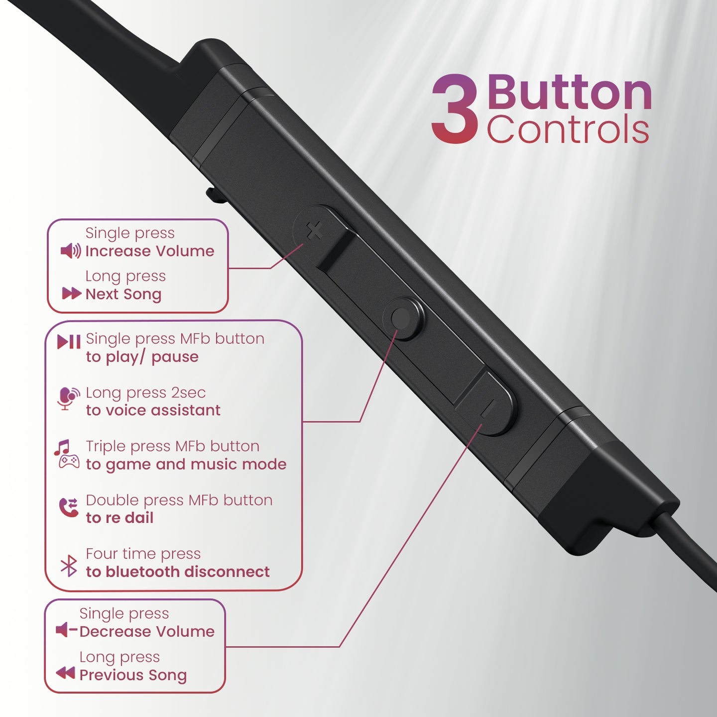 Portrinics Bluetooth Neckband Harmonics Z9