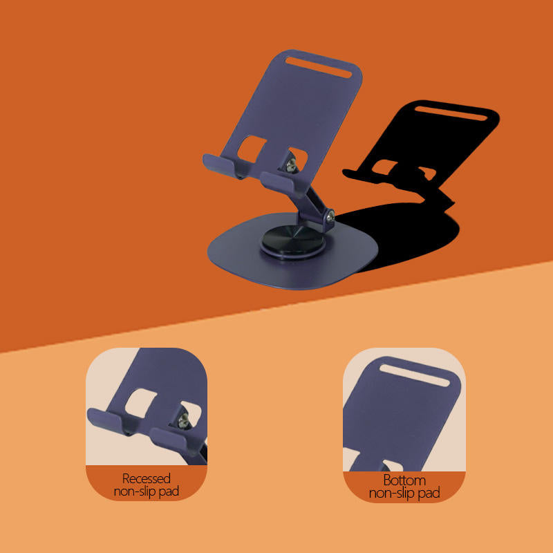 Foldable Phone Stand for Desk Anti-slip 360 Rotating Metal Mobile Phone Holders for All Phones Dock Holder