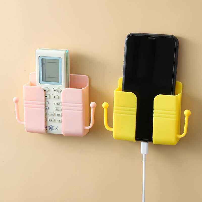 Creative Wall-mounted Rack Remote Control Storage Box Universal Mobile Phone Wall Holder with Hanging Stand Bracket Hook