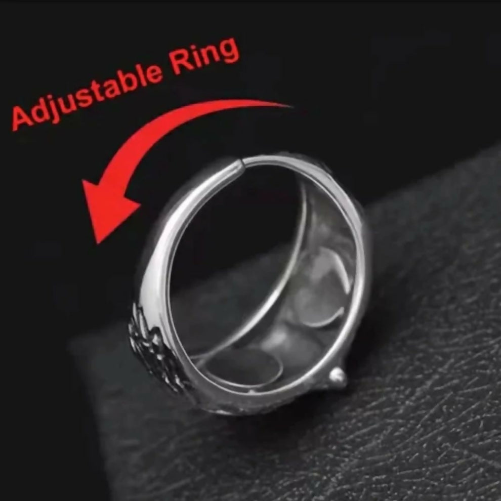 STAINLESS STEEL OWL RING ADJUSTABLE SIZE