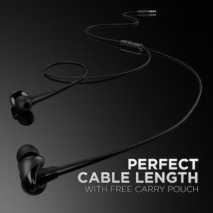 Boat BassHeads 100 in-Ear Headphones with Mic (Black)