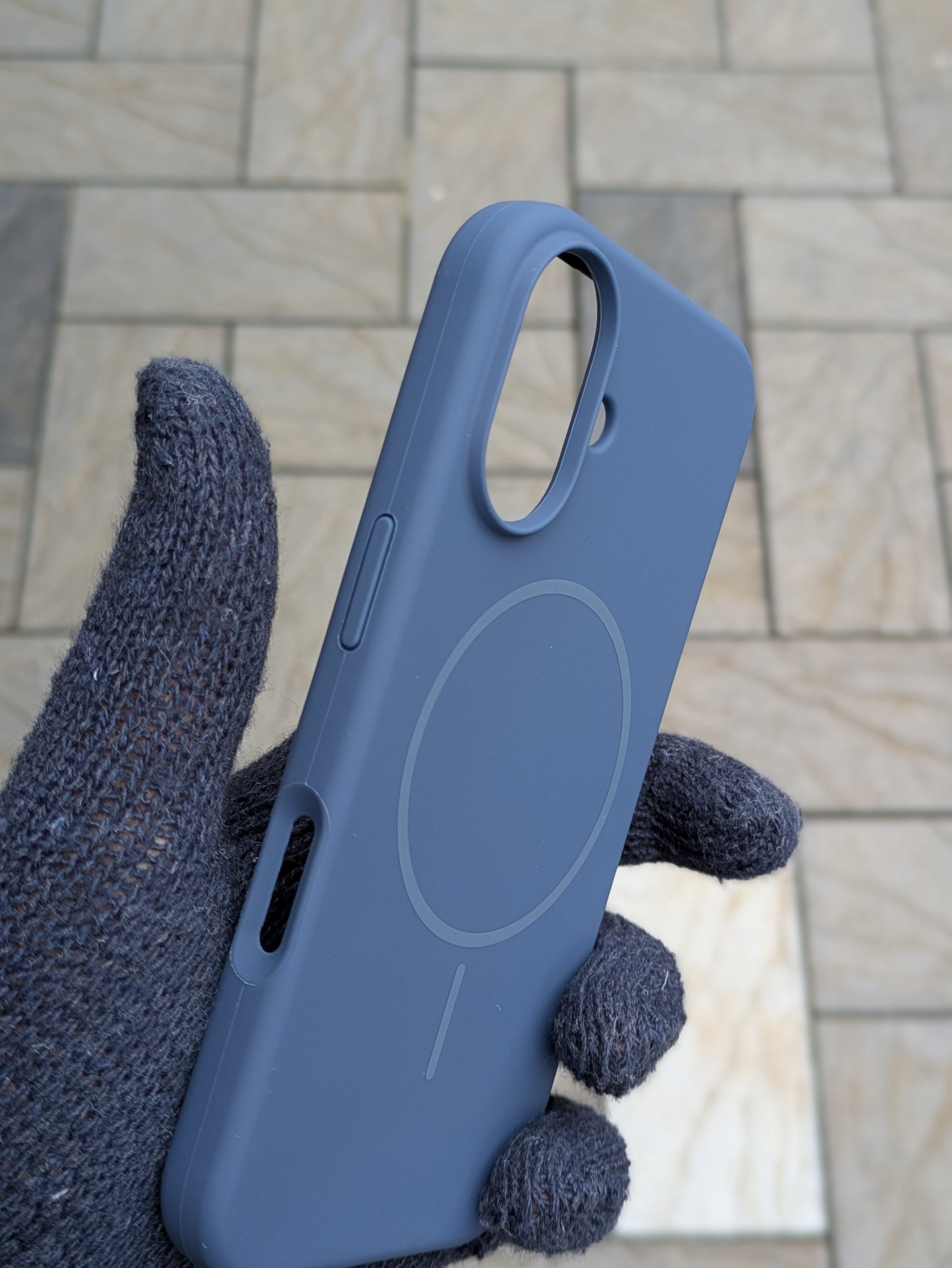 Magsafe Silicone Case For Iphone 16 ( Blue)