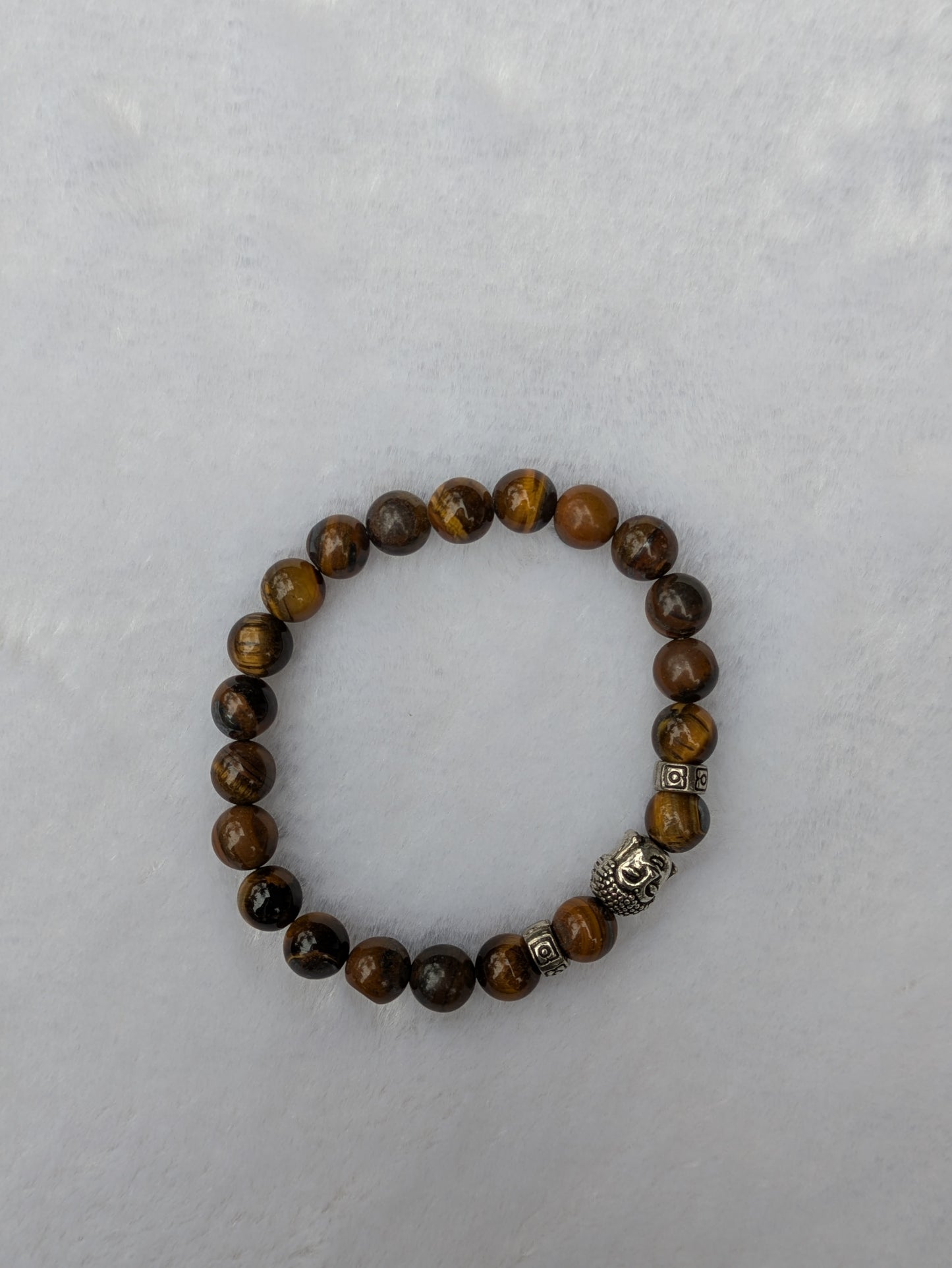Spiritual Elementz Tiger Eye Gemstone Bracelet (7-8 mm) (21-24 Beads) Stone of Protection & Hormony.