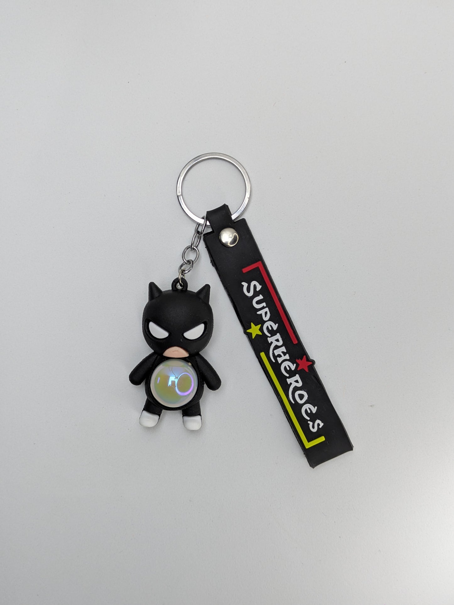 Keychain Beads Black colour 3D Character Rubber
