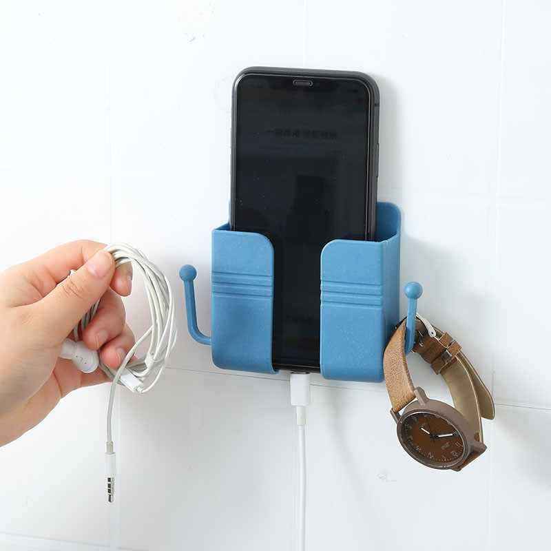 Creative Wall-mounted Rack Remote Control Storage Box Universal Mobile Phone Wall Holder with Hanging Stand Bracket Hook