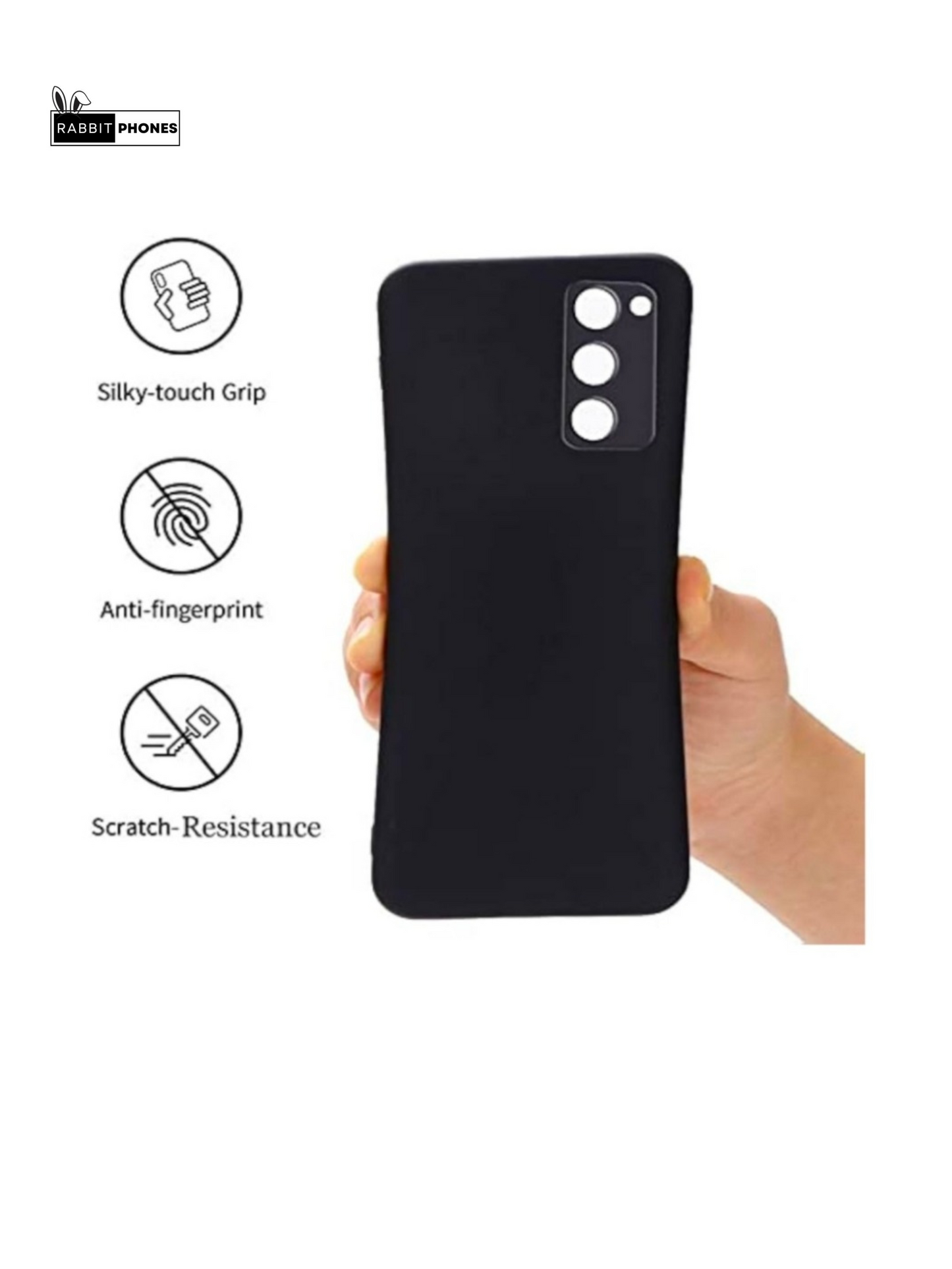 Silicon Back Cover For Mobile ( Matte Black)