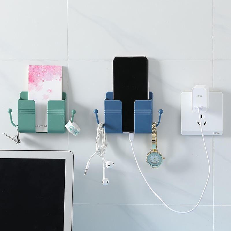 Creative Wall-mounted Rack Remote Control Storage Box Universal Mobile Phone Wall Holder with Hanging Stand Bracket Hook