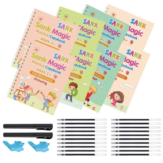 Toy Imagine Sank Magic Practice Copy Book Set for Kids – Reusable Numbers, Alphabets, Drawing & Math Books with Pen, Refills  – Handwriting Activity Kit for Ages 3–7 Years (Pack of 1)