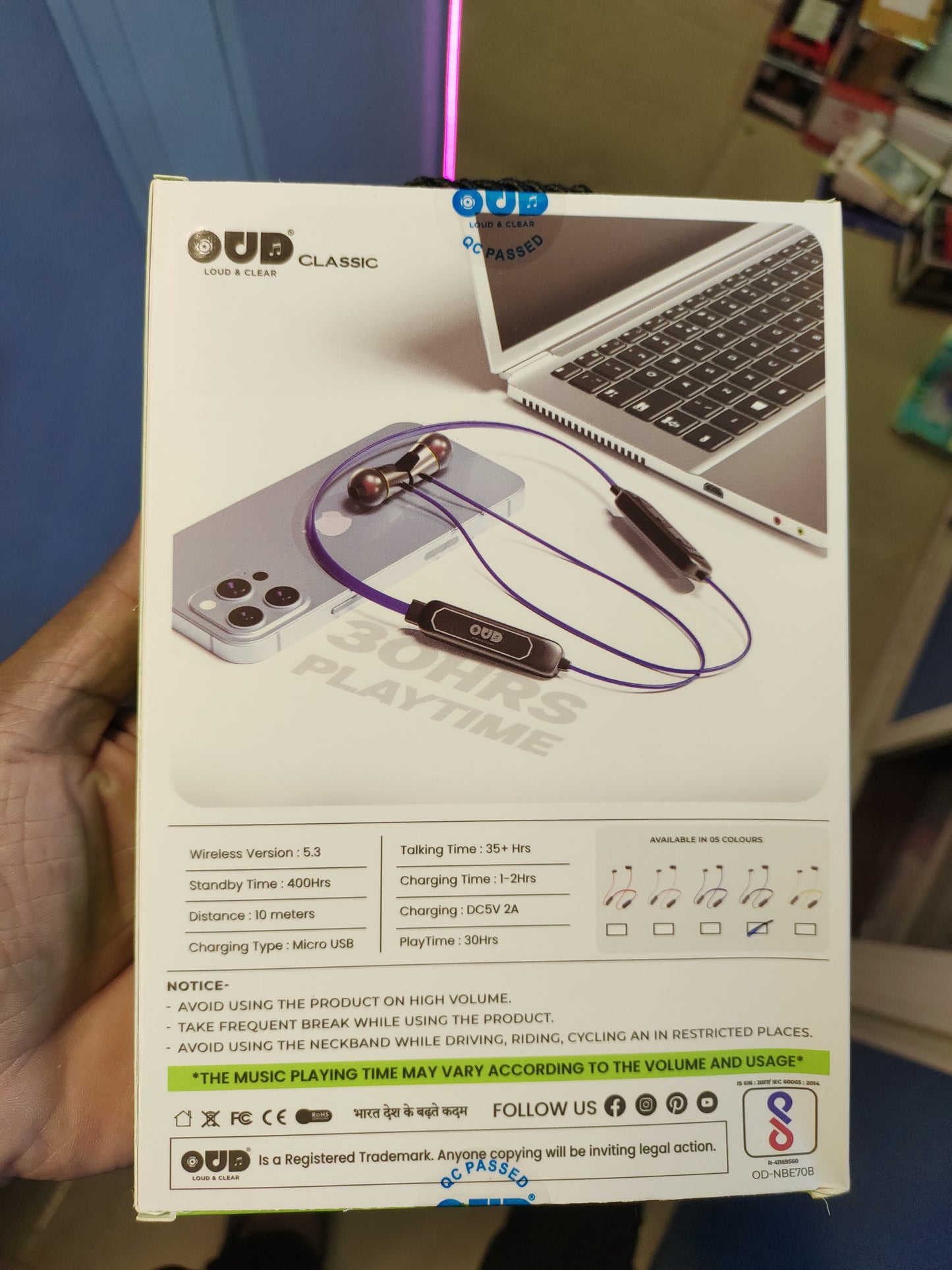 OUD BLUETOOTH NECKBAND