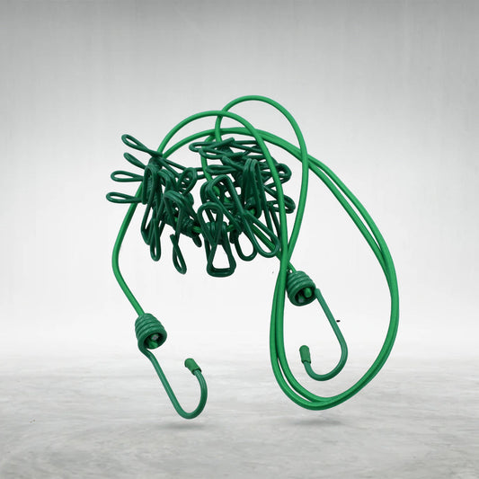 Elastic Cloth Drying Rope With 12 Metal Clip Portable Clothes Line For Home Travel