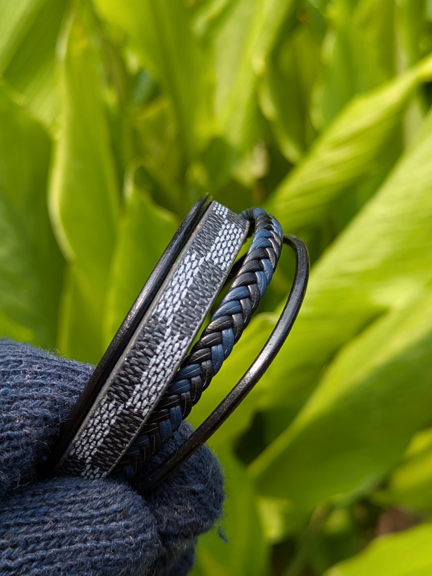 Gents Leather Bracelet With Magnetic Buckles Free Size