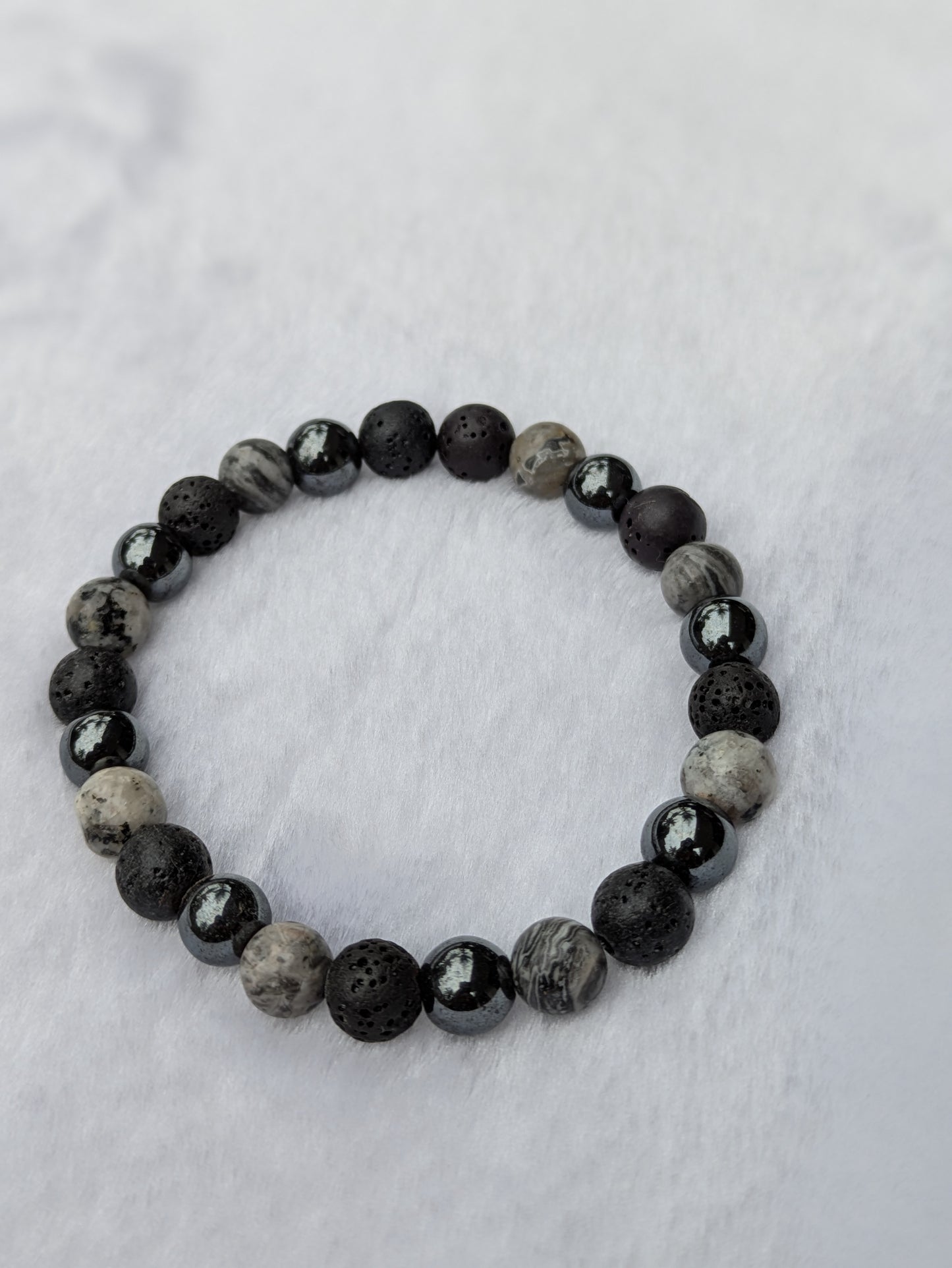 Gents Stone Bracelet Free Size/Stretchable
