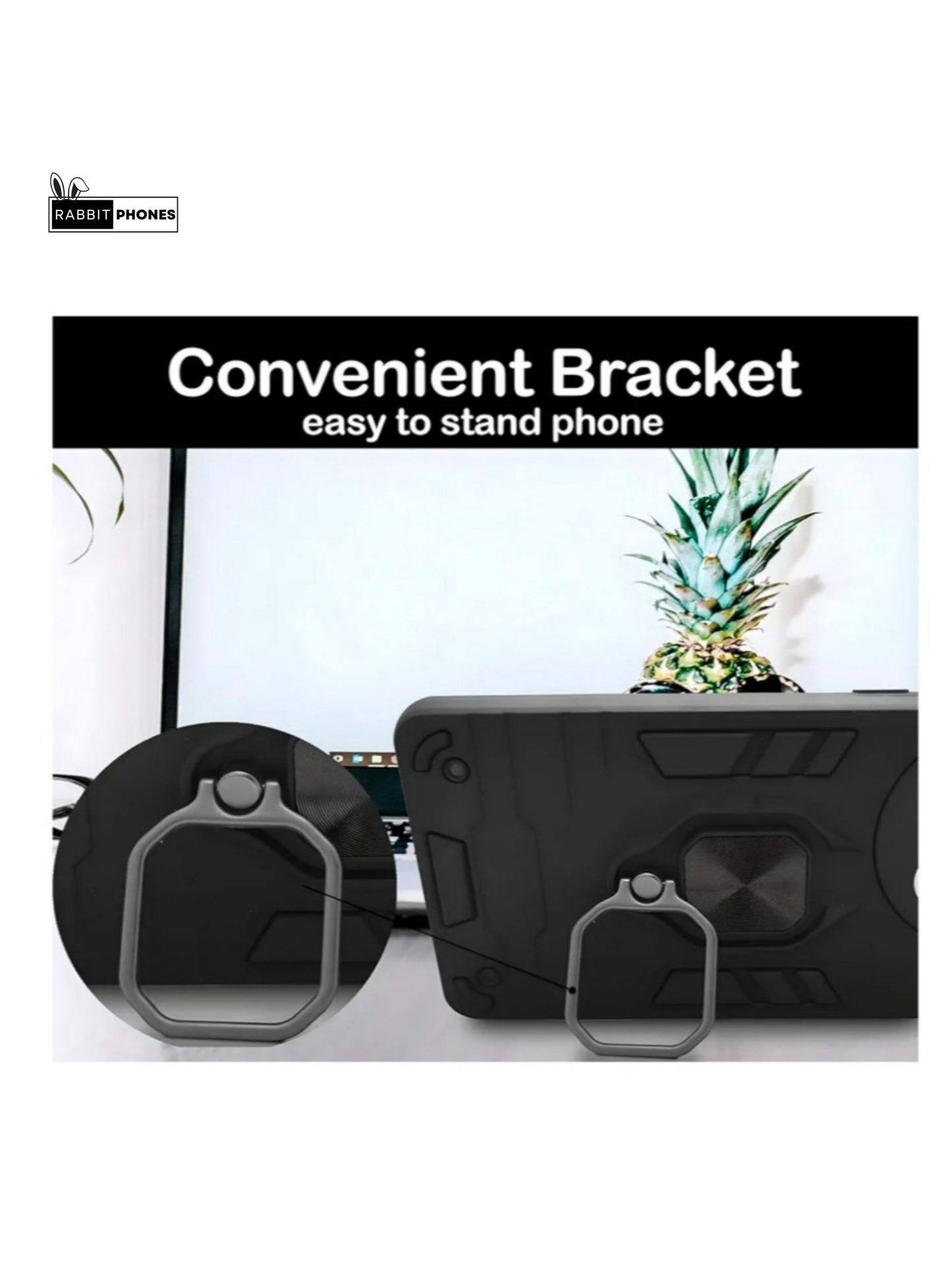 Armour Ringstand Back Cover Black ( pack of 1 )