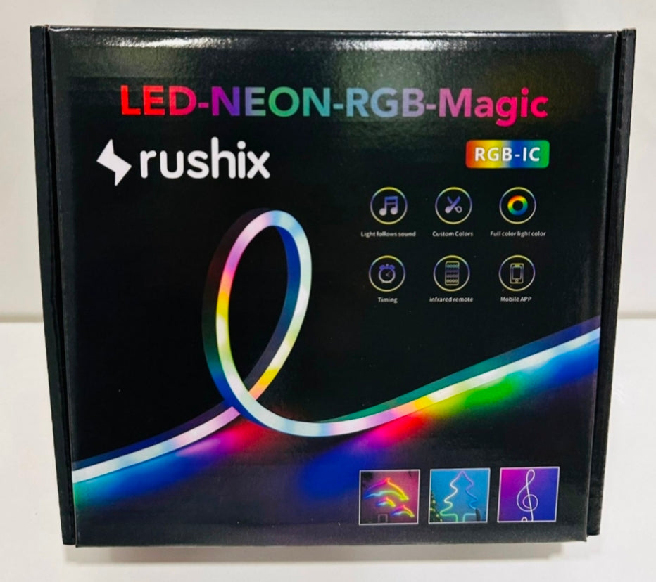 5 Meter USB Powered Flexible Smart RGBIC Neon Flex LED Strip Lights with App & Remote-Control, Music Sync LED Strip, Silicone Rope Light for Home Decoration, Diwali, Christmas