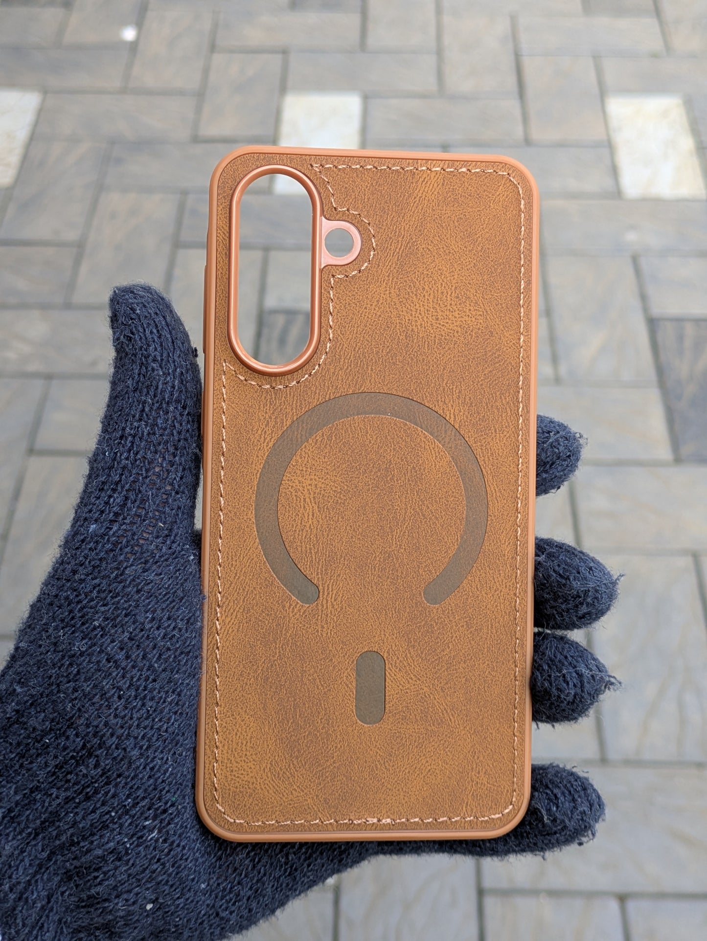 Leather Stitching Magsafe Case For Samsung A36 5G/Samsung A56 5G