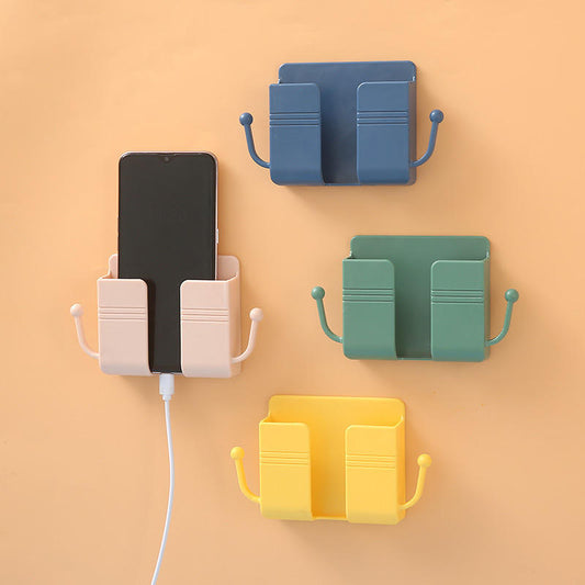 Creative Wall-mounted Rack Remote Control Storage Box Universal Mobile Phone Wall Holder with Hanging Stand Bracket Hook