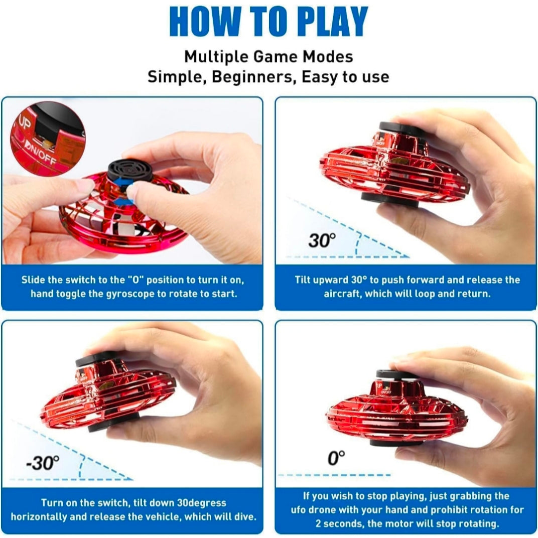 UFO Fingertip Upgrade Flight Gyro Flying Spinner Decompression Hand Controlled Boomerang Hover, Flying with Endless Tricks, Cool Toys Gifts for 6+ Year Old Adult and Kids Toy [(Multicolor)]