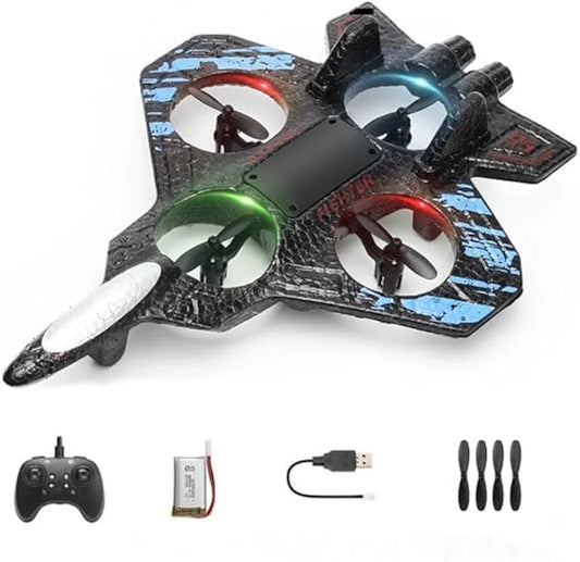 RC Airplane Fighter Jet with Remote Control, Light Effects, 360° Flip Stunts, Kids Toy