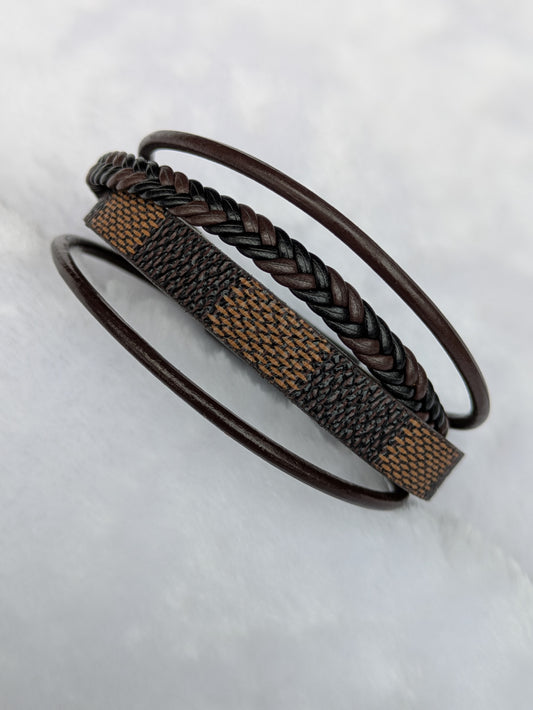 Gents Leather Bracelet With Magnetic Buckles Free Size