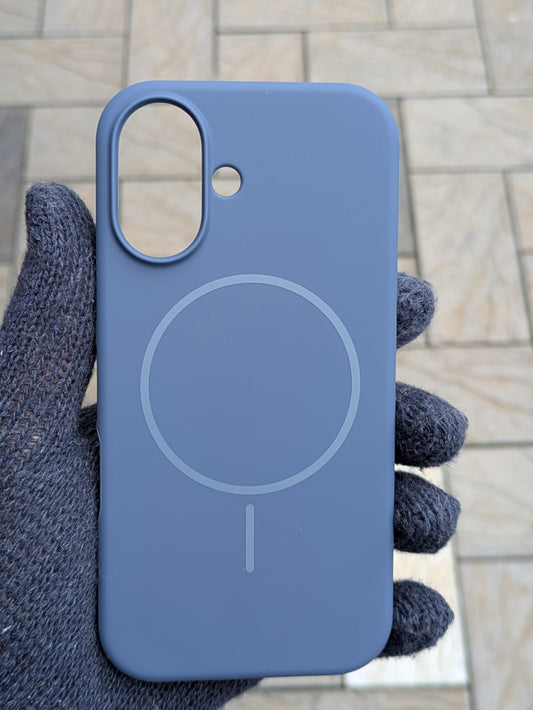 Magsafe Silicone Case For Iphone 16 ( Blue)