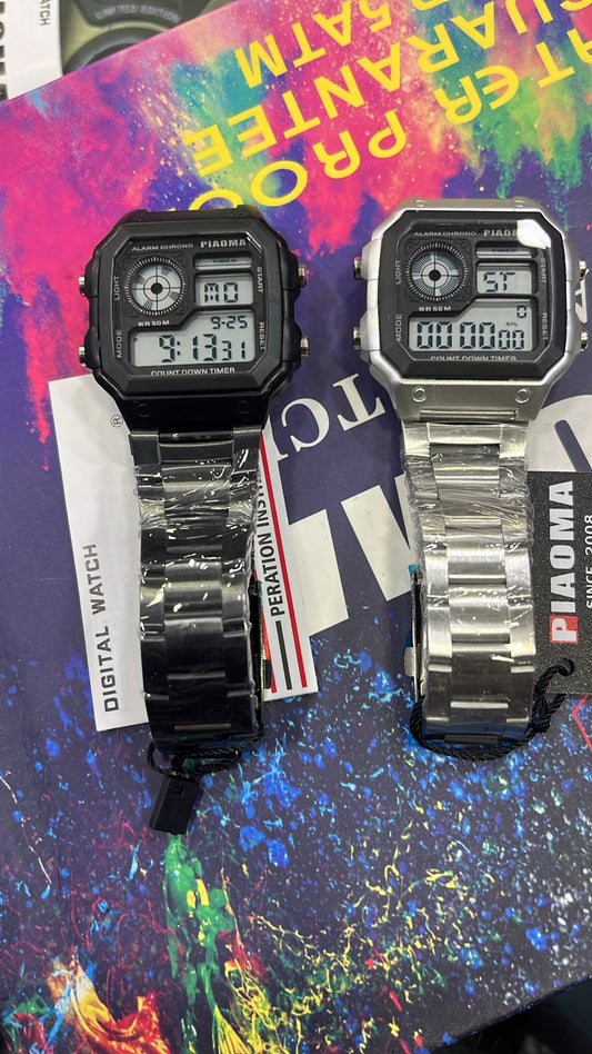 DIGITAL WATCH CHAIN STRAP SQUARE DESIGN