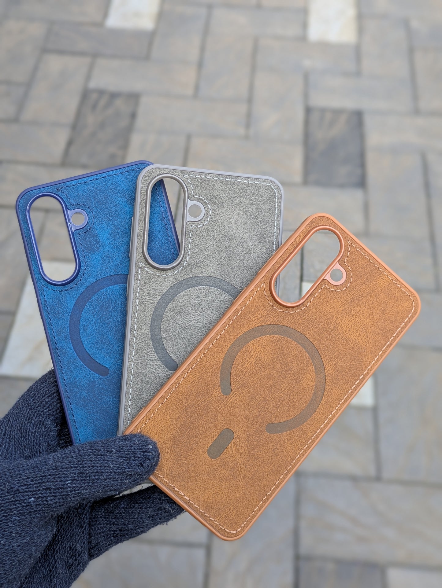 Leather Stitching Magsafe Case For Samsung A36 5G/Samsung A56 5G