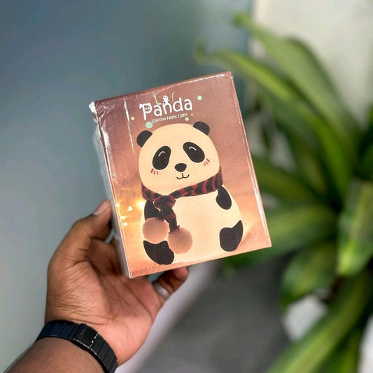 Cute Panda Silicon USB Rechargeable Night Light Lamp Night Lamp (8.5 cm, Multicolor)