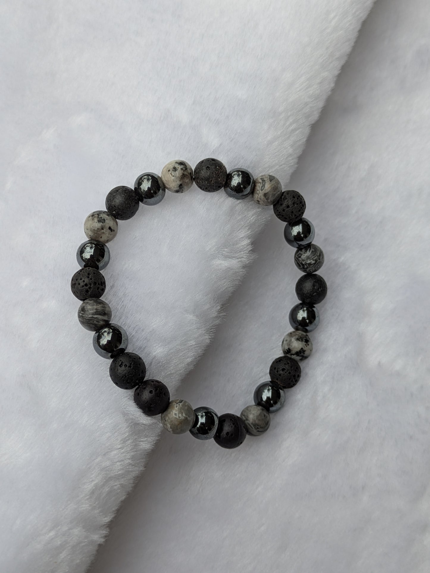 Gents Stone Bracelet Free Size/Stretchable