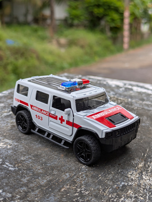 Die-cast Model Metal Body Ambulance Vehicle Door Openable