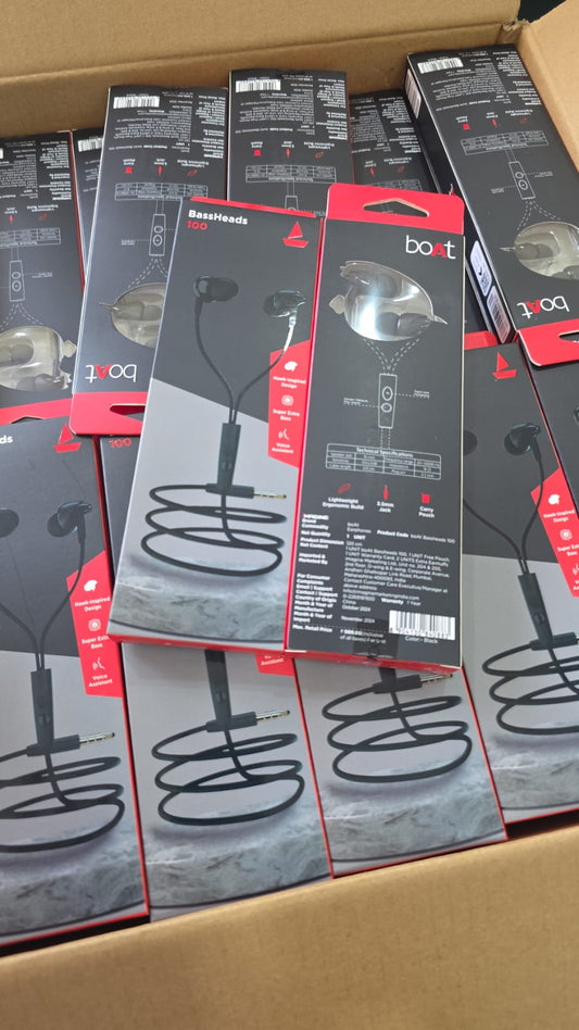 Original Seal Pack Fresh BoAt BassHeads 100 Earphone ( pack of 1)