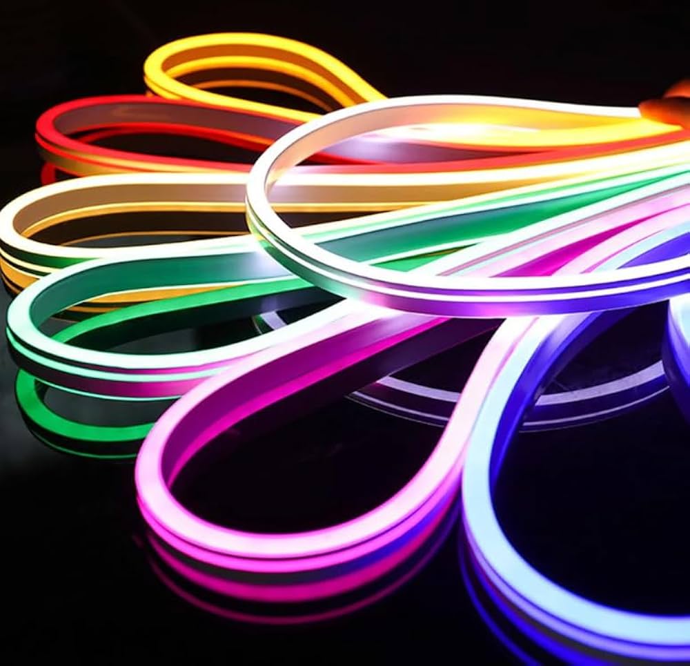 LED Neon Light Rope, Waterproof Outdoor Flexible Light with Connector, 120LED/M Silicone Light for Diwali, Christmas, Indoor Outdoor Decoration (5 Meter)